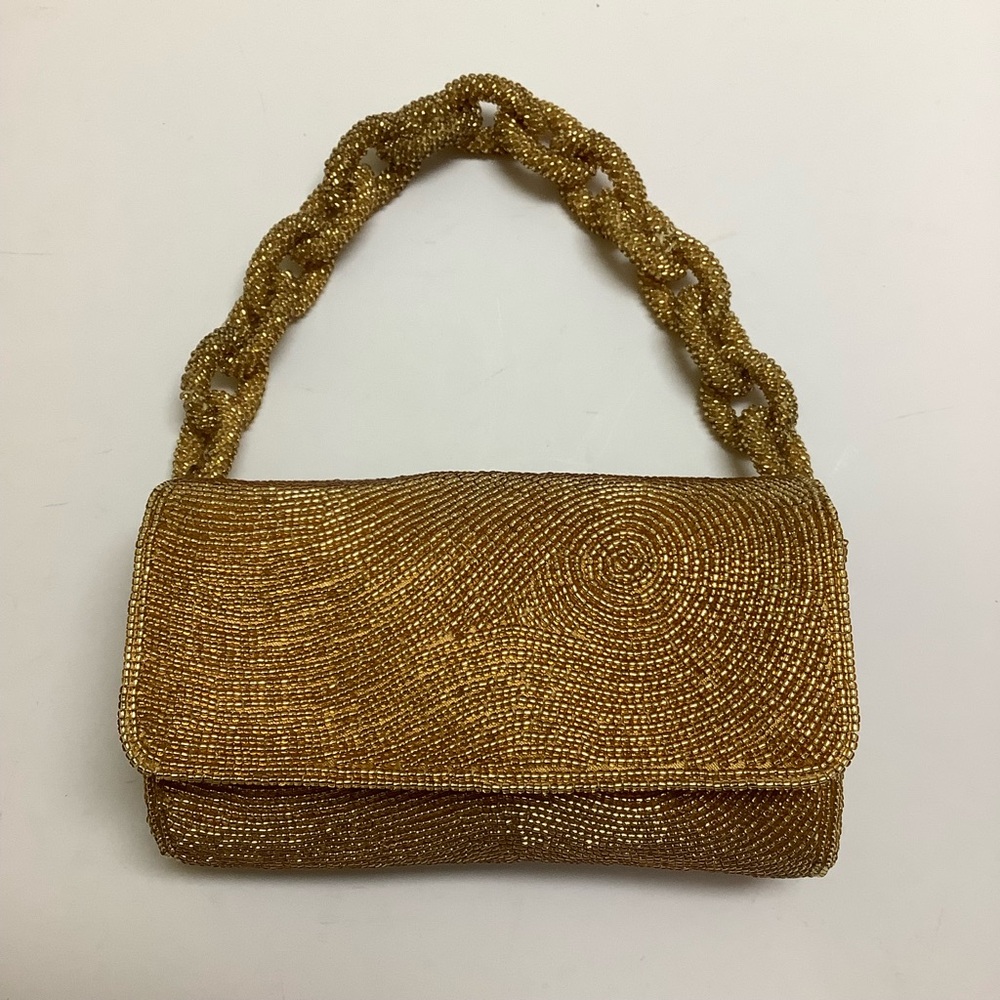 Inge Christopher Elegant Gold Beaded Bag